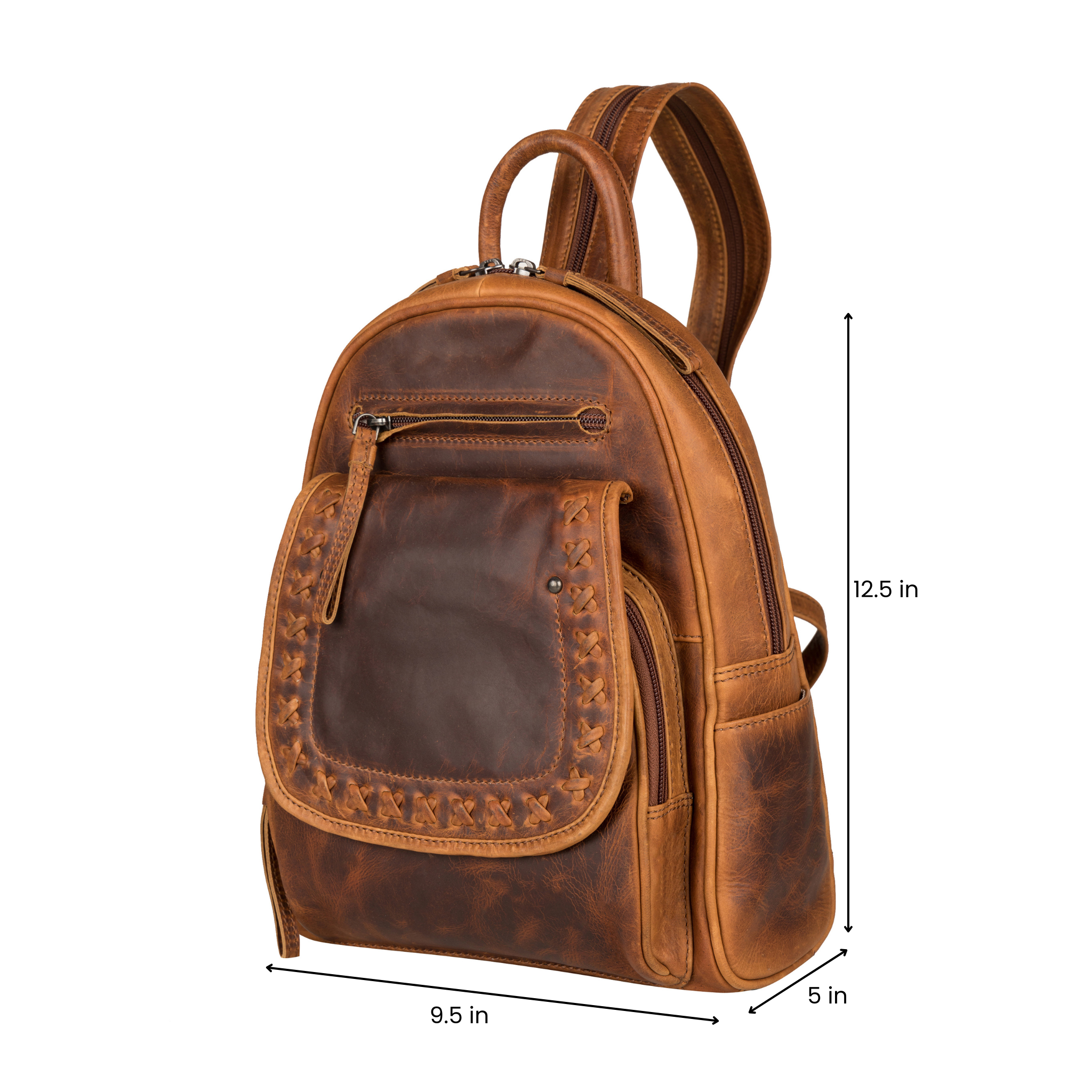 Concealed Carry RFID Daisy Leather Backpack - Locking Concealment Bag for Pistol - Outdoors Gun Bag - Women's Conceal Carry Purse for Firearm - Gift for Gun Owner - Gift for Women with Guns - Gifts for Hunters - Pistol Gun Backpack - Leather Gun Bag - Bag for Glock
