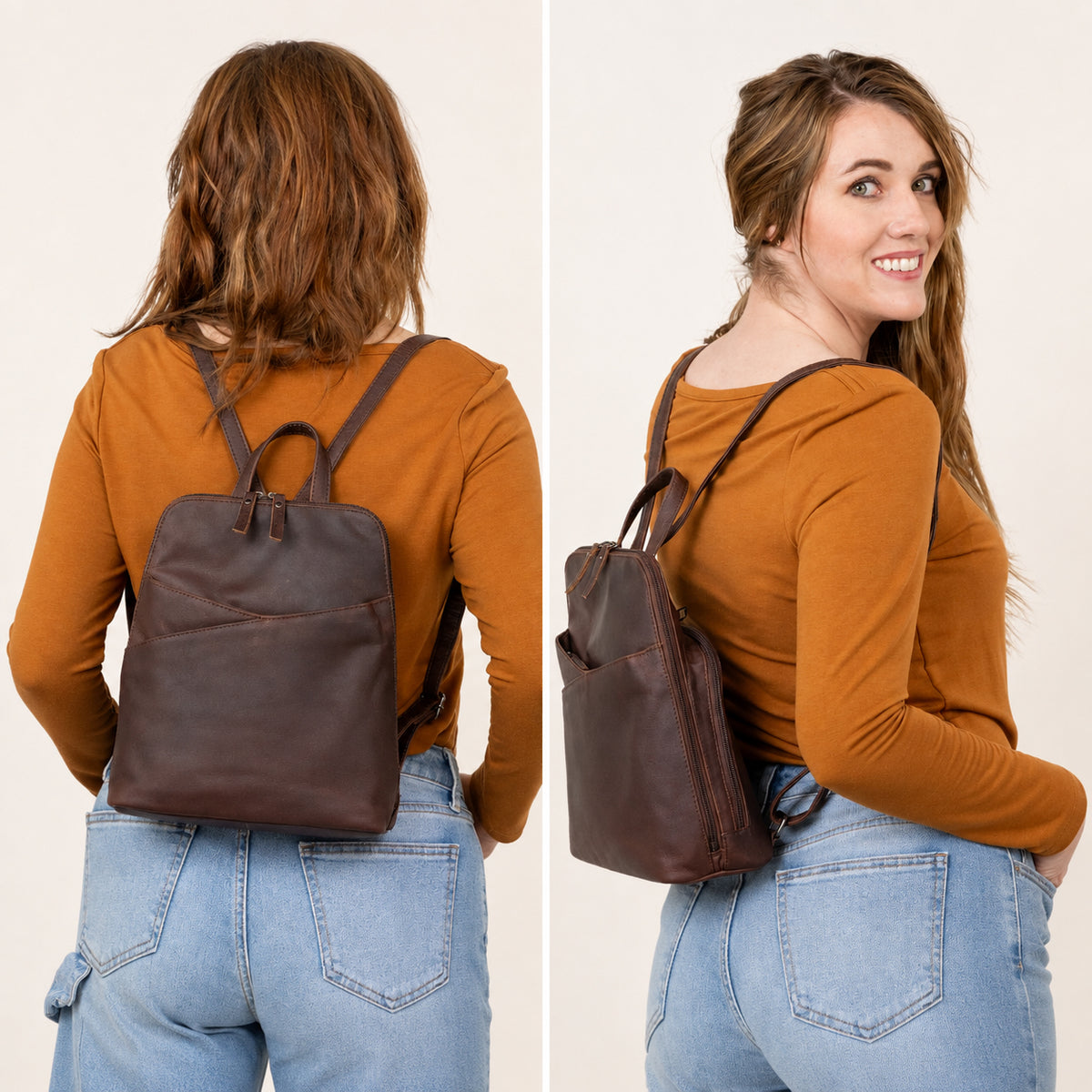 Concealed Carry Jayden Leather Backpack - Locking Concealment Bag for Pistol - Outdoors Gun Bag - Women's Conceal Carry Purse for Firearm - Women Gun Users - gun carrier backpack - best gun carrying backpack- best gun carry backpack - Pistol and Firearm Bag - Western Hide Backpack - Boho Stylish Backpack for Women - Universal Holster Bag - Marley Unisex Backpack - Women's Concealed Carry Bag pack - premium leather backpack