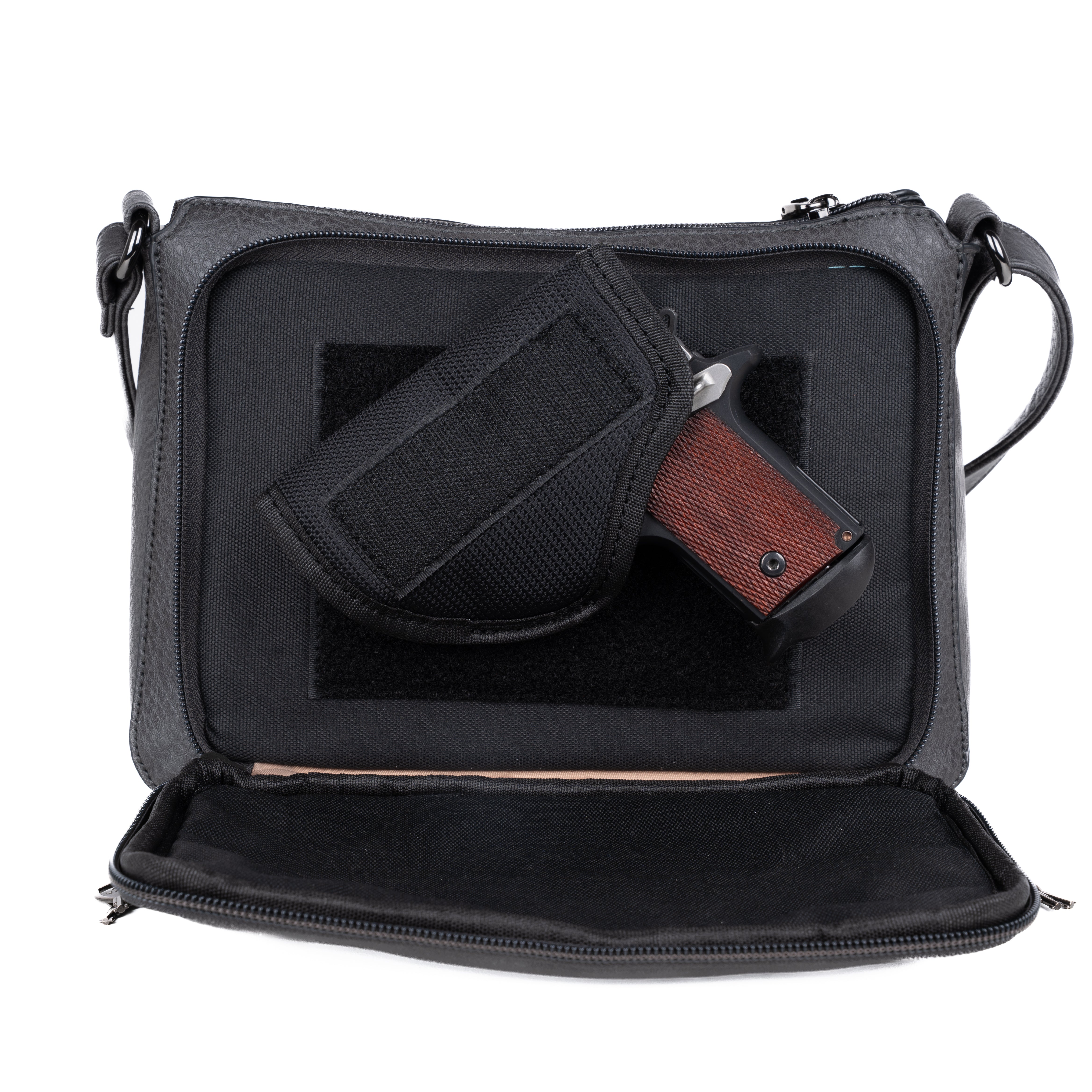 Concealed Carry Kinsley Crossbody Wallet-  YKK Locking Zippered Bag -  Easy Conceal Carry - CCW Purse for Women -  concealed carry Handbag for woman - Crossbody with RFID Slim Wallet - CCW Bag for Pistol - Fast and Easy Draw Bag
