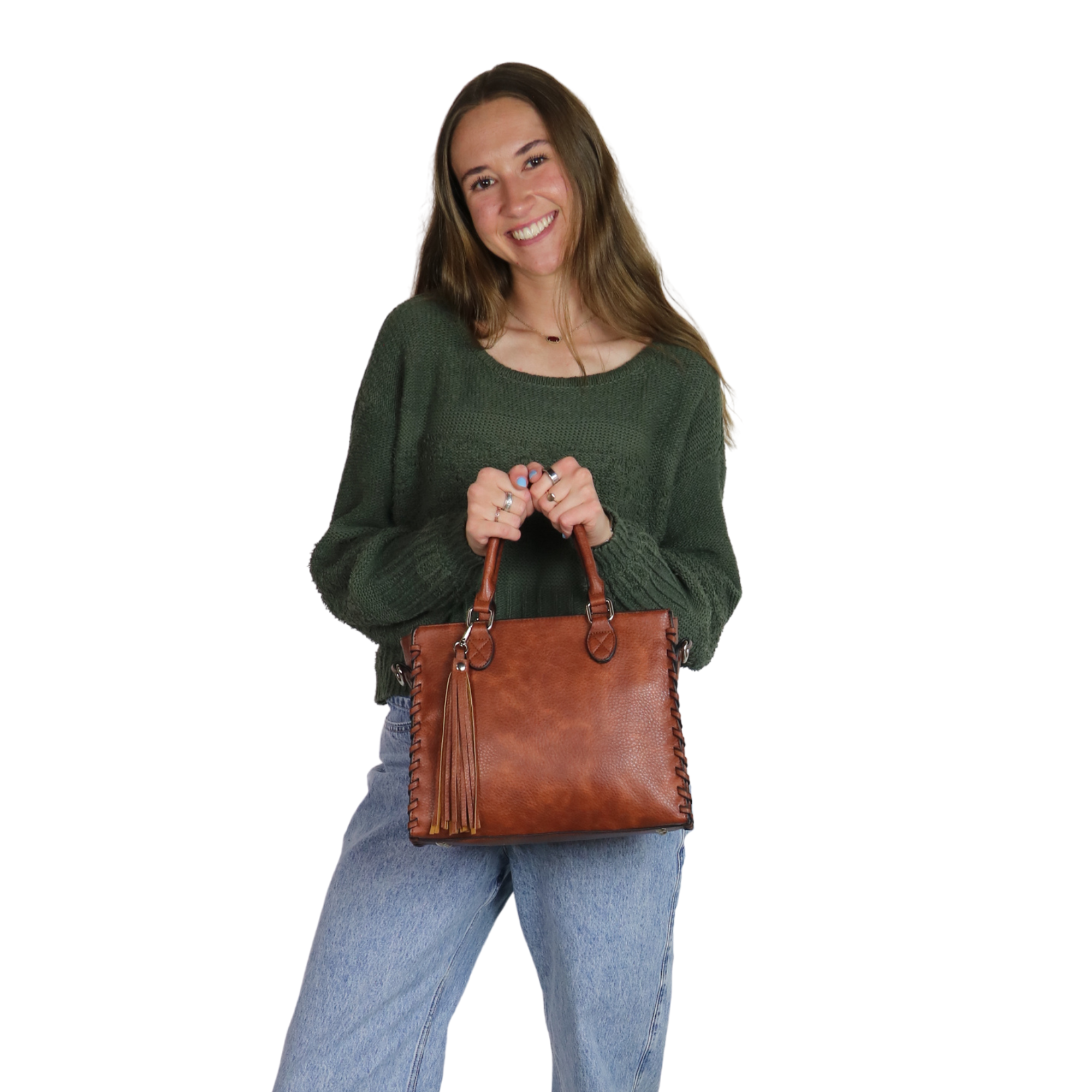 Concealed Carry Crossbody Ann Satchel for Women — Leather CCW Satchel with YKK Zipper and Adjustable Strap