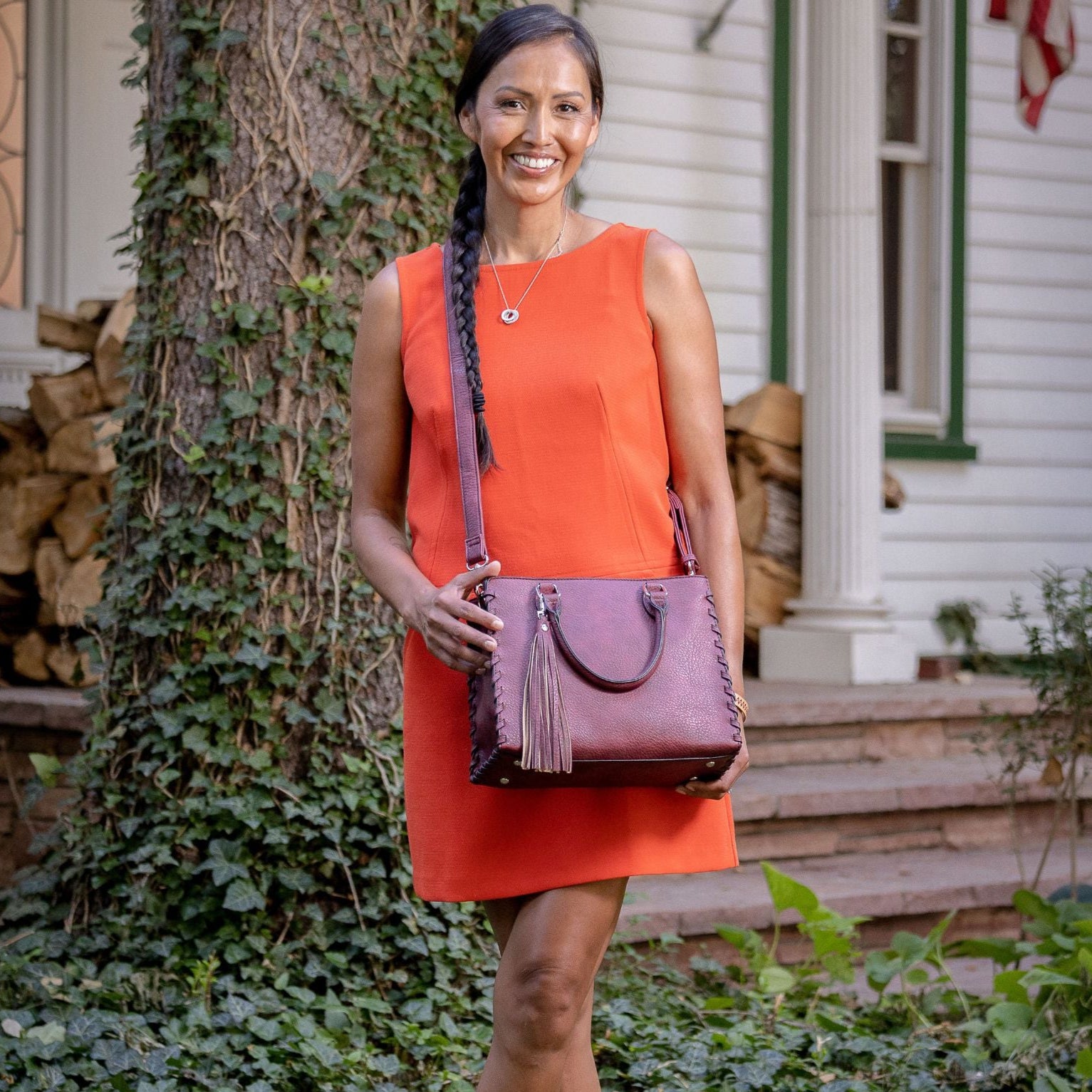 Concealed Carry Ann Satchel by Lady Conceal - Designer Luxury Conceal Carry Handbag -  YKK Locking Zippers and Universal Handbag Gun and Pistol Bag -  crossbody Handbag for concealed gun carry - concealed carry Handbag Ann Satchel gun Handbag - concealed carry gun Handbag