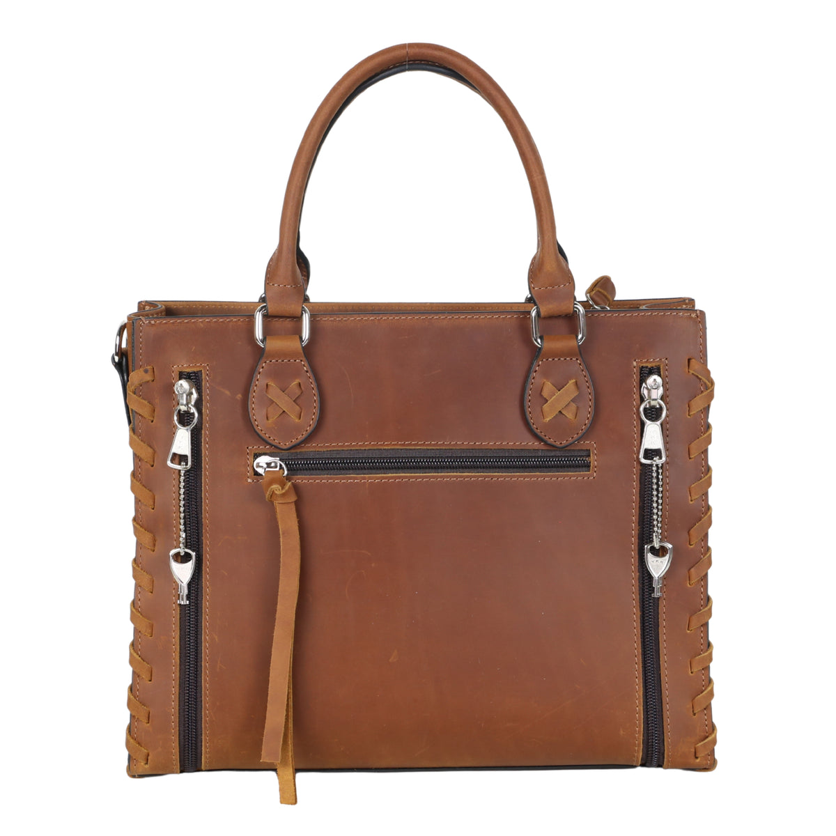Concealed Carry Emma Leather Satchel -  Designer Concealed Carry Purse -  YKK Locking Purse with Universal Holster -  Leather Bag For Gun Owners - Easy Conceal Carry -  CCW Purse for Women - Conceal and Carry purse for Handgun - Designer Luxury Conceal Carry Handbag -  Handbag Gun and Pistol Bag - Handbag for concealed gun - Hidden Gun Bag