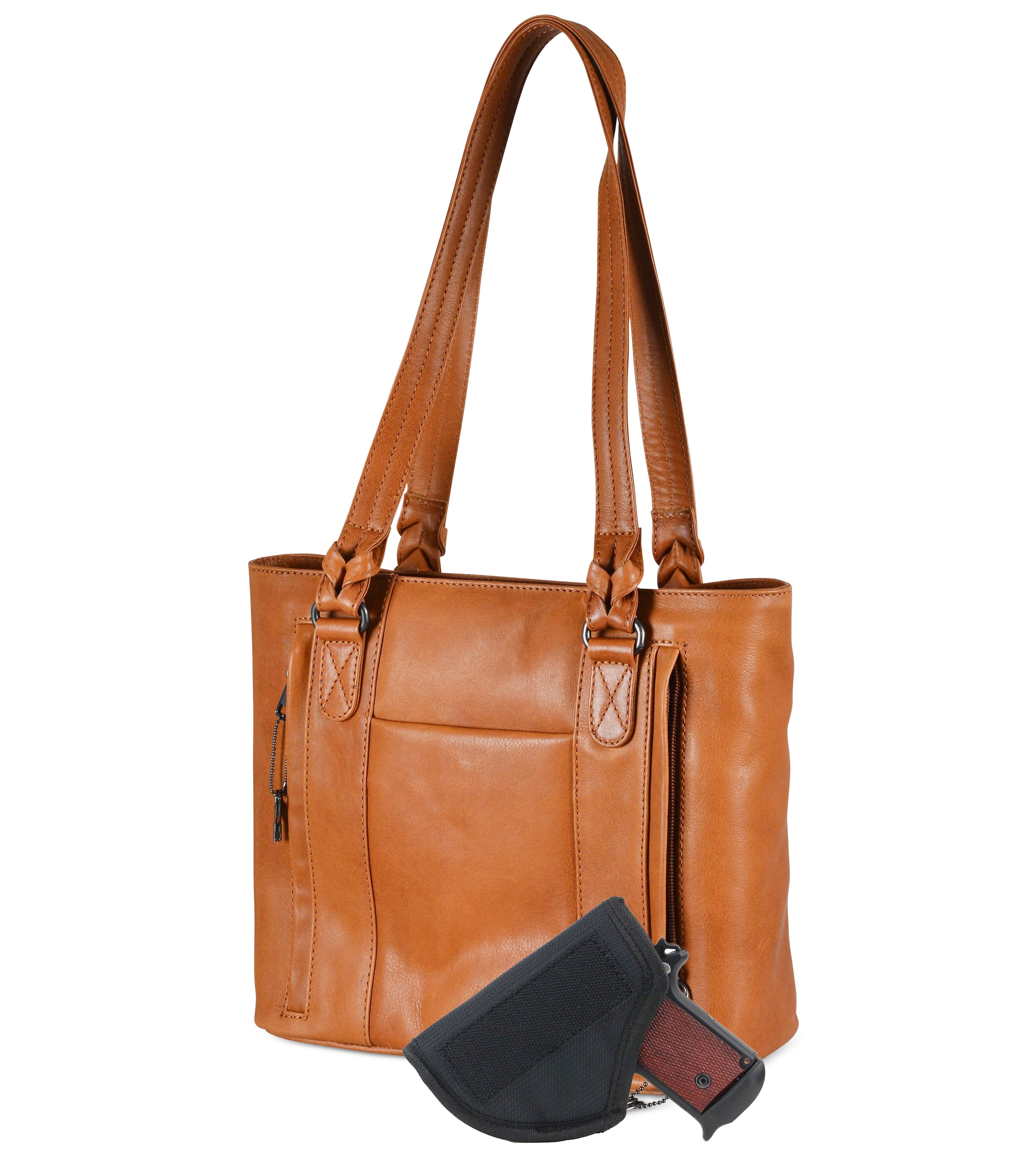 Concealed Carry Peyton Leather Tote for Women Lady Conceal -  YKK Locking & Universal Holster -  Designer Luxury Leather Carry Handbag -  carry Handbag for gun carry -  Unique Tote gun Handbag -  designer backpack purse -  designer purse sale -  designer purse sales -  womens designer purse sale -  Peyton Leather Tote -  designer lady purse concealed carry gun Handbag -   concealed carry Handbag for woman-  Easy Conceal Carry and Draw Purse - 