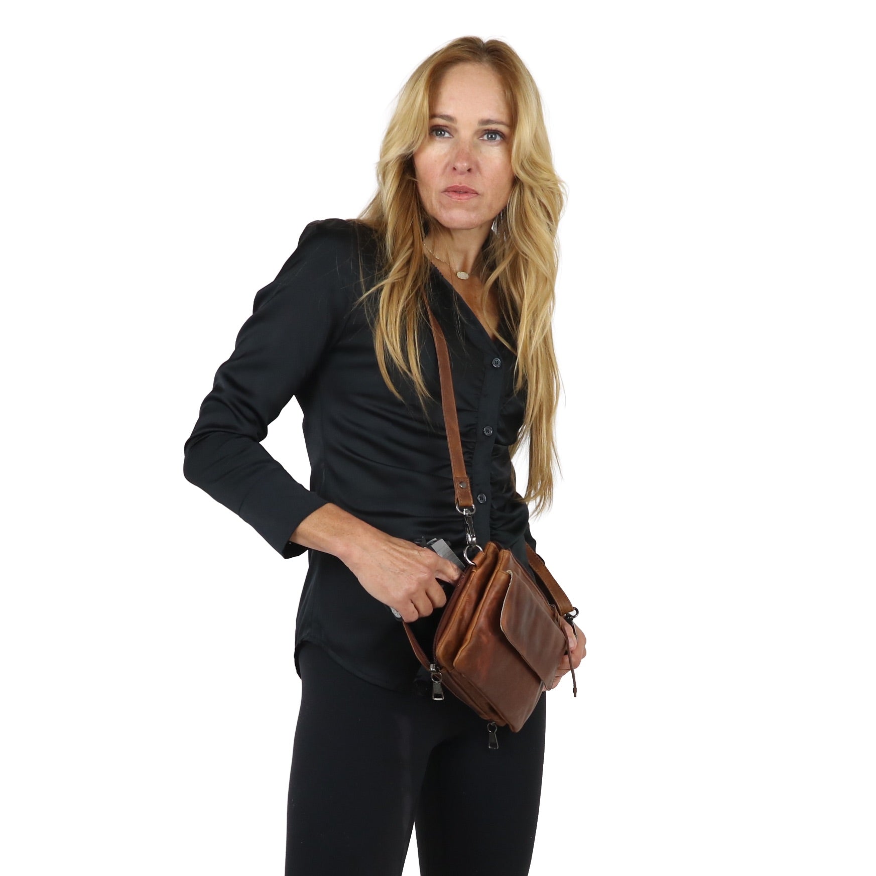 Concealed Carry Natasha Leather Crossbody by Lady Conceal