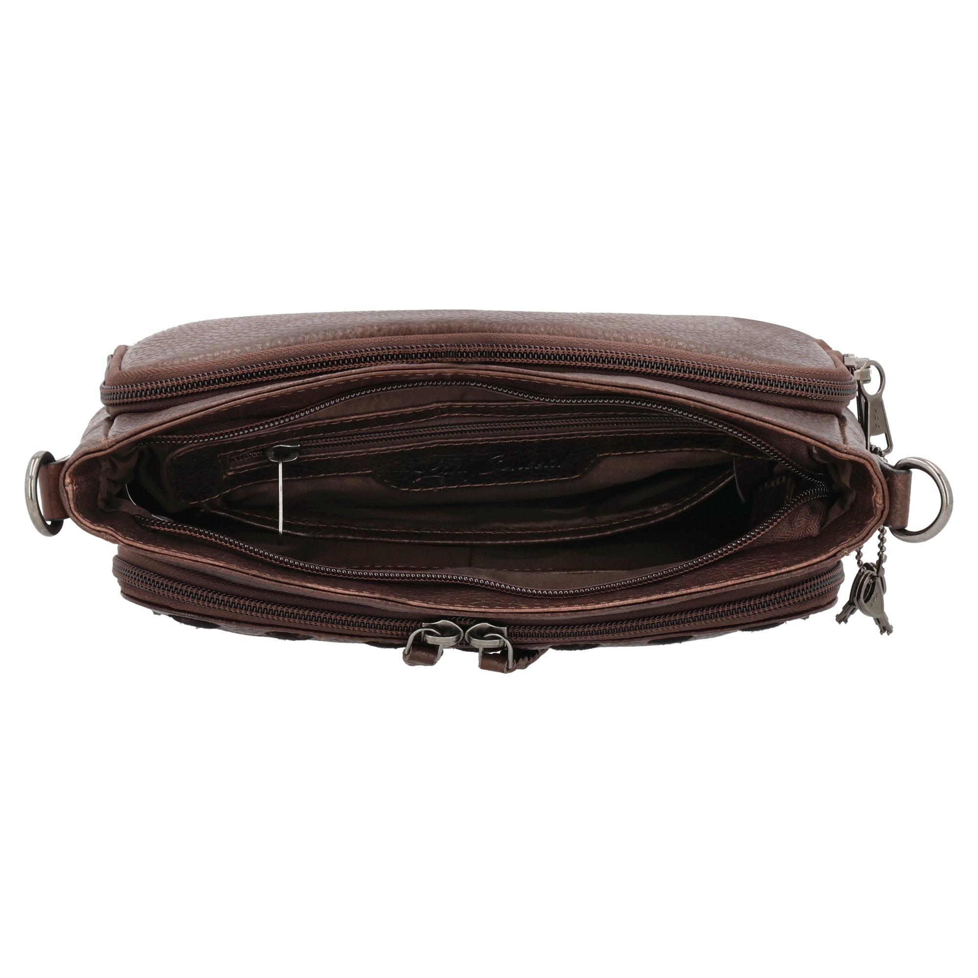 Concealed Carry Zoe Leather Crossbody by Lady Conceal with Locking Zippers - Firearm Bags for Women - Crossbody CCW Bag - Fast Draw Bag - YKK Locking Zipper Bag - Universal Holster