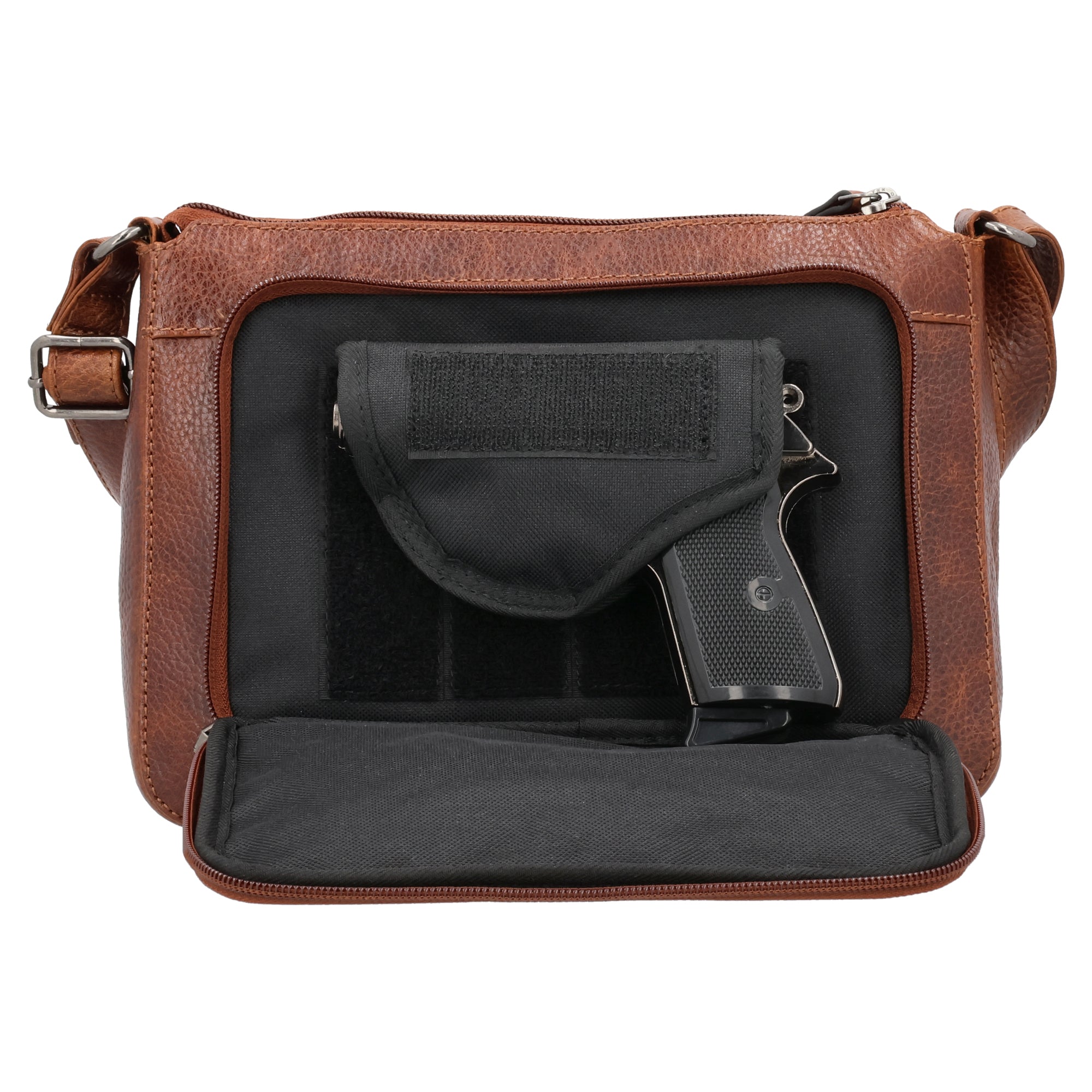 Concealed Carry Leah Buffalo Leather Crossbody w/Wallet by Lady Conceal
