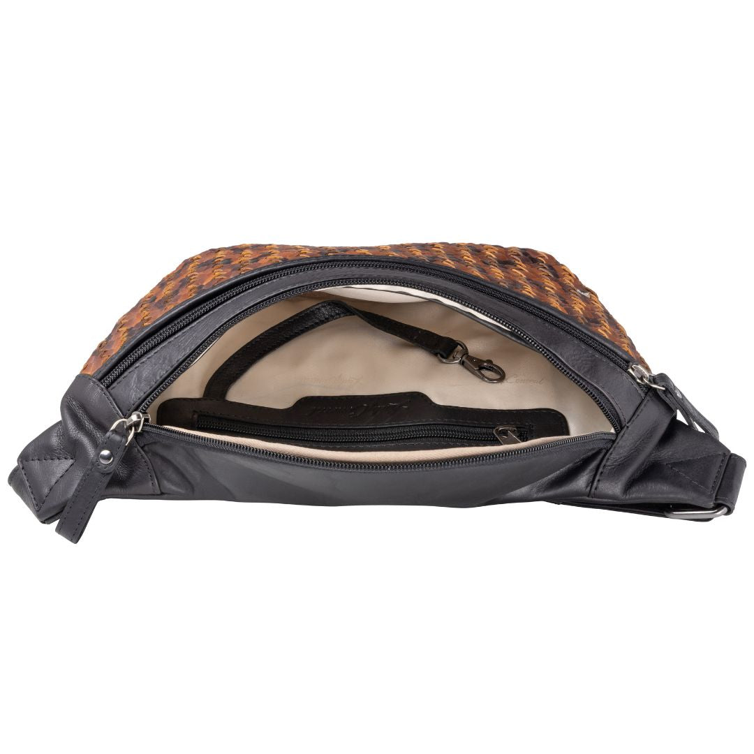 Concealed Carry Haisley Woven Magnetic Leather Sling by Lady Conceal