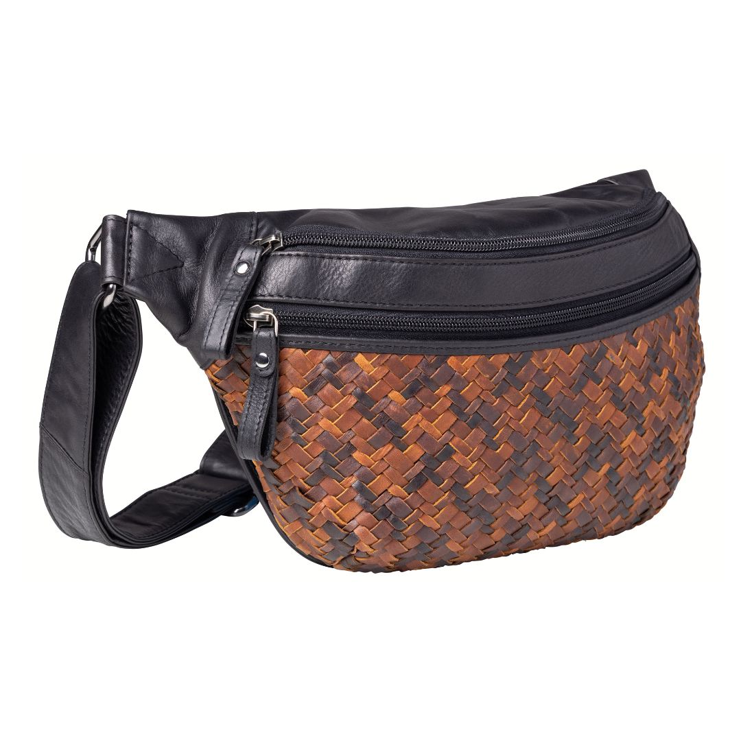 Concealed Carry Haisley Woven Magnetic Leather Sling by Lady Conceal