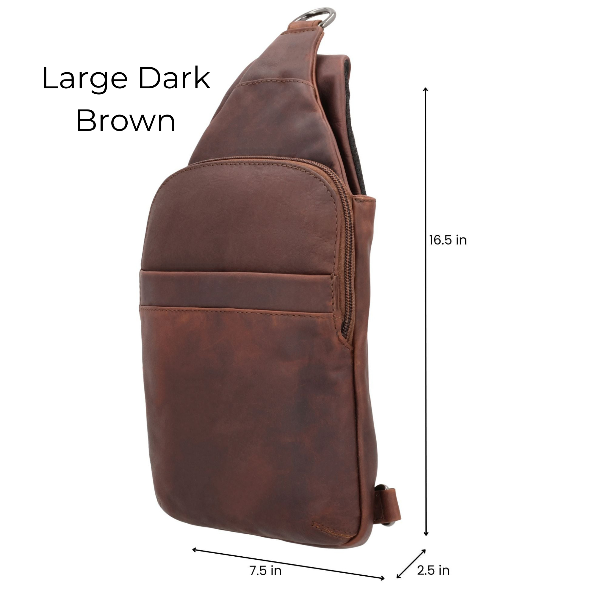 Large Unisex Dakota Concealed Carry Sling Dark Brown