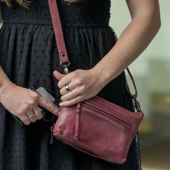 Concealed Carry Amelia Leather high quality Crossbody women's bags - Designer Concealed Carry Crossbody with Universal Holster - Women Gun Bag