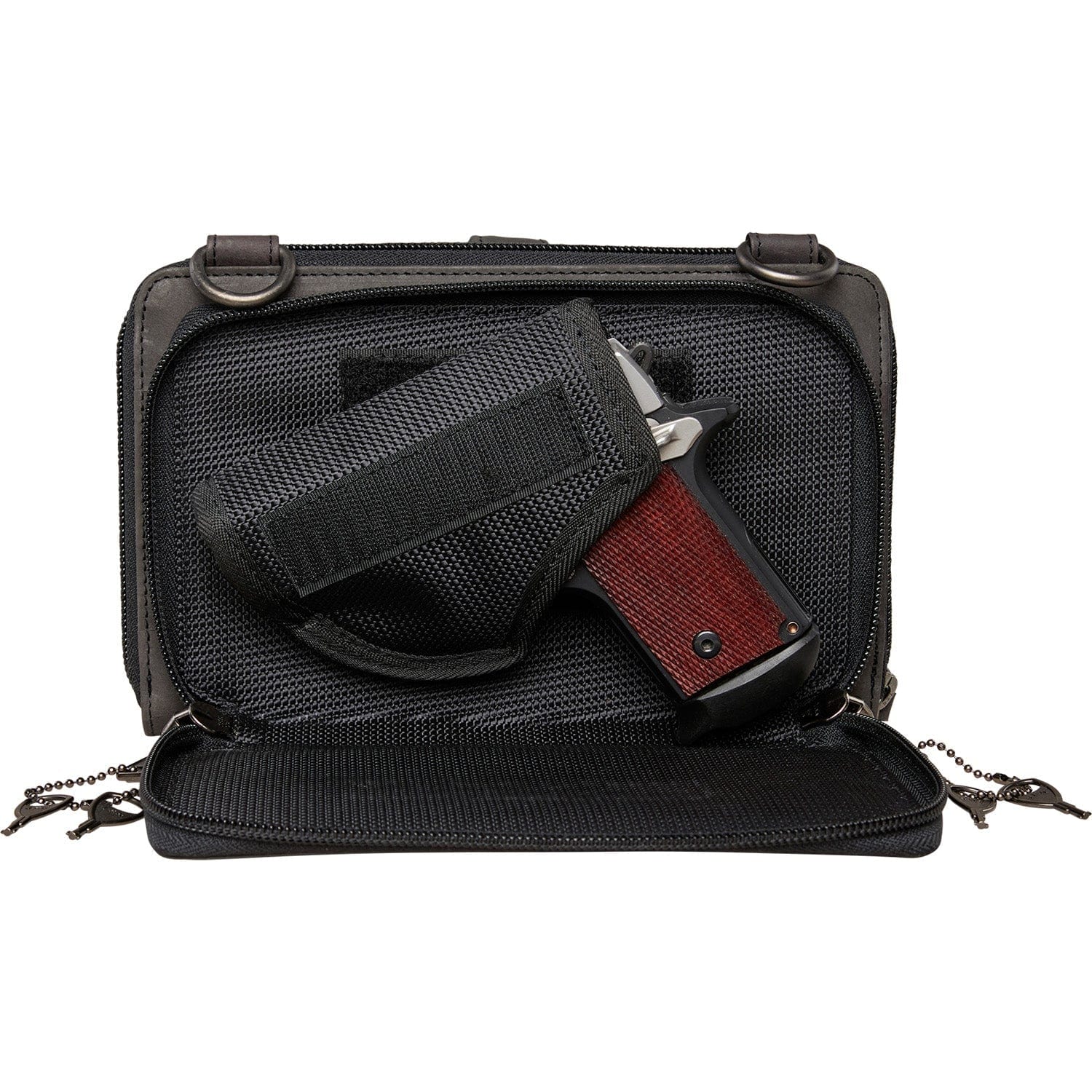 Concealed Carry Millie Leather Crossbody Organizer -  YKK Locking with Universal Holster for Pistol -  Lightweight Concealed Carry -  CCW Pistol Bag -  Women Conceal Carry -  crossbody handgun bag -  crossbody bags for everyday use -  Lady Conceal -  Unique Hide Purse -  Locking YKK Purse -  Fanny Pack for Gun and Pistol -  Easy CCW -  Fast Draw Bag -  Secure Gun Bag