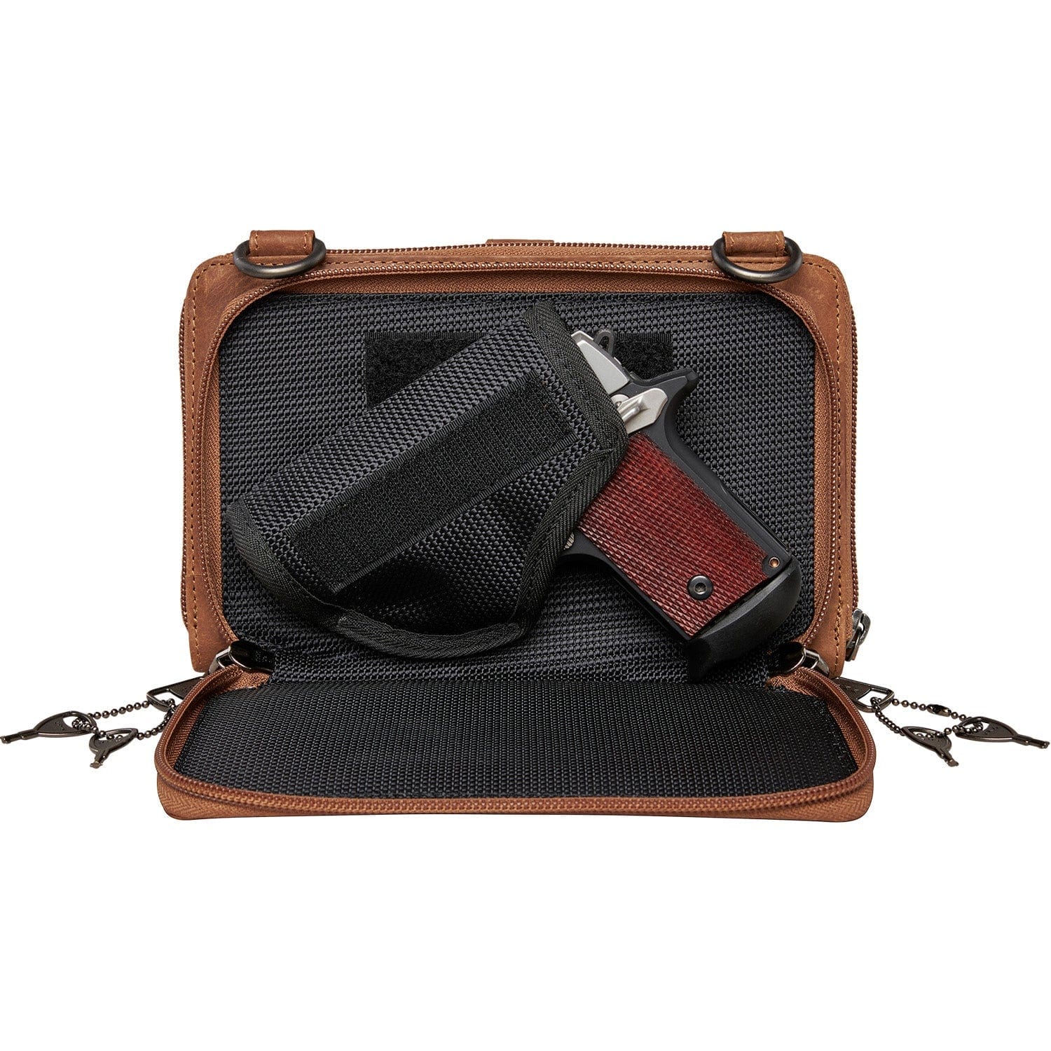 Concealed Carry Millie Leather Crossbody Organizer -  YKK Locking with Universal Holster for Pistol -  Lightweight Concealed Carry -  CCW Pistol Bag -  Women Conceal Carry -  crossbody handgun bag -  crossbody bags for everyday use -  Lady Conceal -  Unique Hide Purse -  Locking YKK Purse -  Fanny Pack for Gun and Pistol -  Easy CCW -  Fast Draw Bag -  Secure Gun Bag