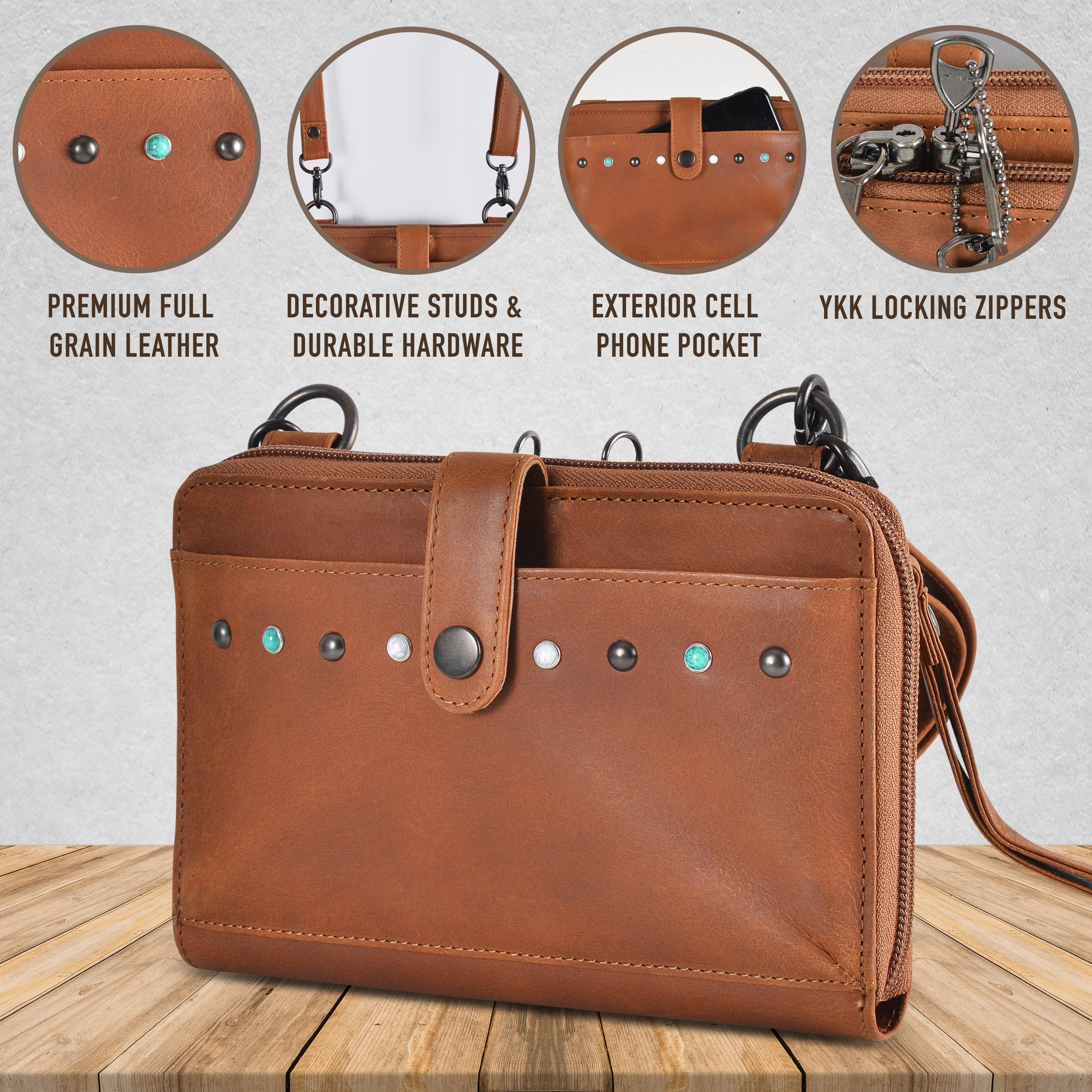 Concealed Carry Millie Leather Crossbody Organizer -  YKK Locking with Universal Holster for Pistol -  Lightweight Concealed Carry -  CCW Pistol Bag -  Women Conceal Carry -  crossbody handgun bag -  crossbody bags for everyday use -  Lady Conceal -  Unique Hide Purse -  Locking YKK Purse -  Fanny Pack for Gun and Pistol -  Easy CCW -  Fast Draw Bag -  Secure Gun Bag