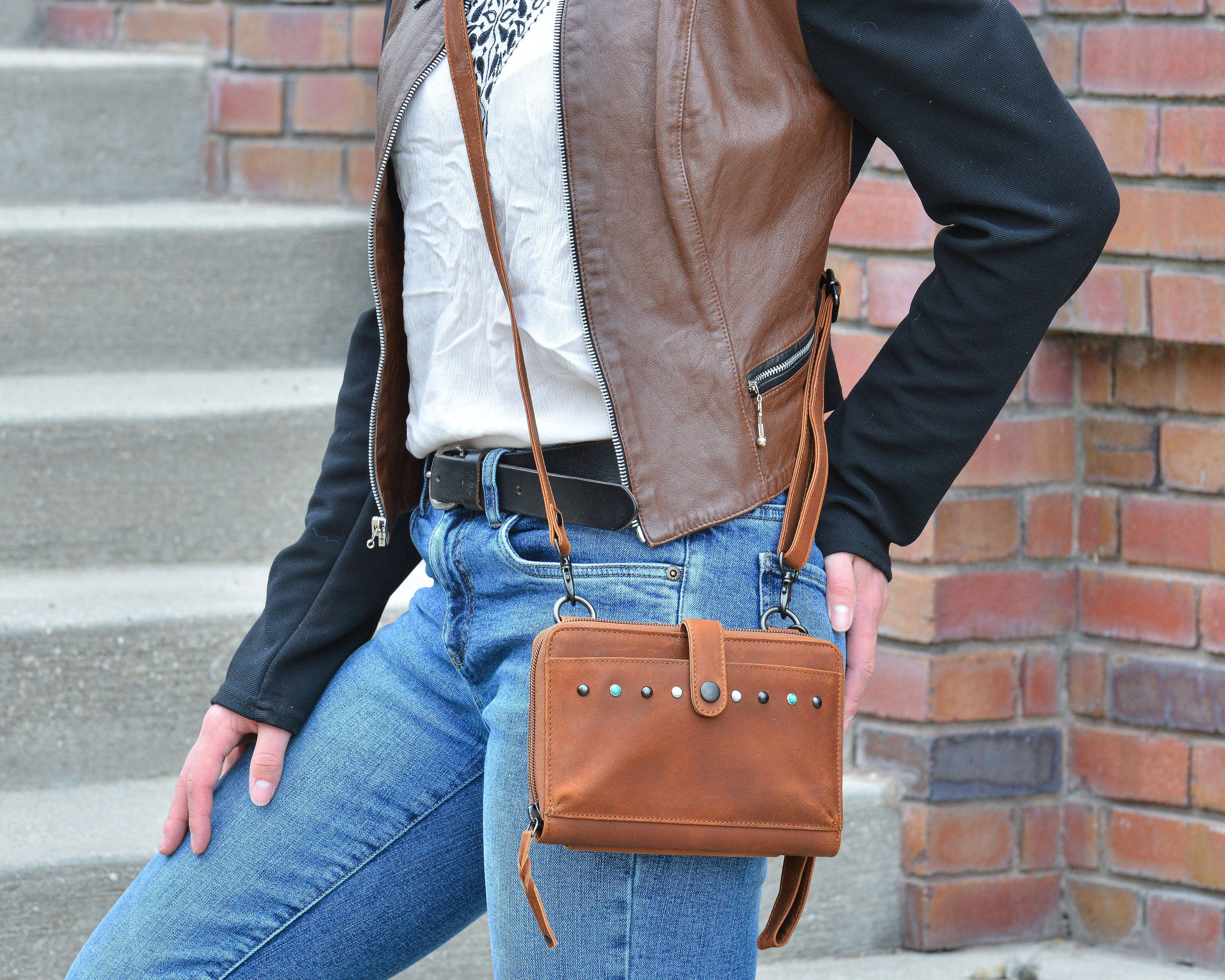 Concealed Carry Millie Leather Crossbody Organizer -  YKK Locking with Universal Holster for Pistol -  Lightweight Concealed Carry -  CCW Pistol Bag -  Women Conceal Carry -  crossbody handgun bag -  crossbody bags for everyday use -  Lady Conceal -  Unique Hide Purse -  Locking YKK Purse -  Fanny Pack for Gun and Pistol -  Easy CCW -  Fast Draw Bag -  Secure Gun Bag