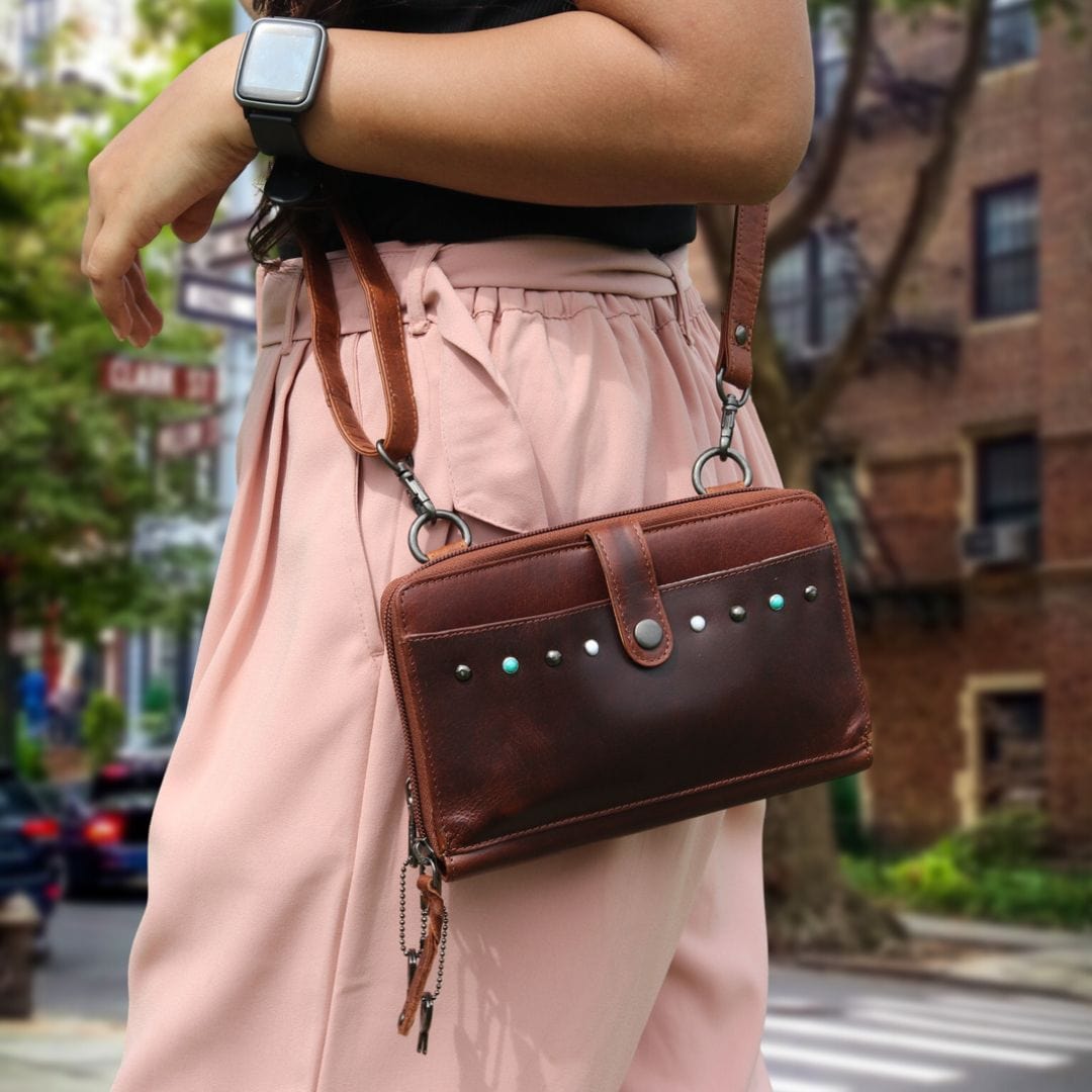 Concealed Carry Millie Leather Crossbody Organizer -  YKK Locking with Universal Holster for Pistol -  Lightweight Concealed Carry -  CCW Pistol Bag -  Women Conceal Carry -  crossbody handgun bag -  crossbody bags for everyday use -  Lady Conceal -  Unique Hide Purse -  Locking YKK Purse -  Fanny Pack for Gun and Pistol -  Easy CCW -  Fast Draw Bag -  Secure Gun Bag