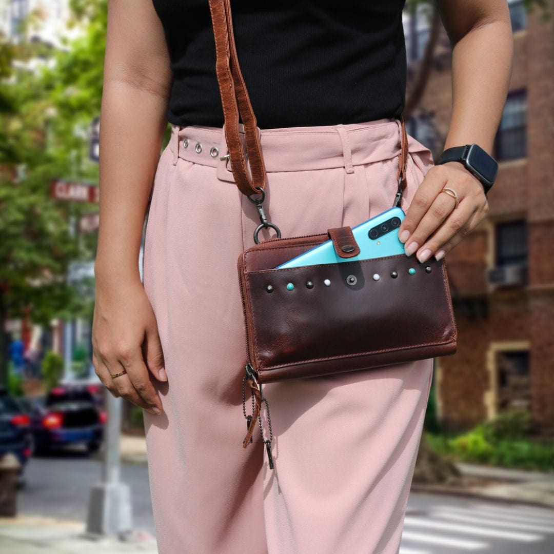 Concealed Carry Millie Leather Crossbody Organizer -  YKK Locking with Universal Holster for Pistol -  Lightweight Concealed Carry -  CCW Pistol Bag -  Women Conceal Carry -  crossbody handgun bag -  crossbody bags for everyday use -  Lady Conceal -  Unique Hide Purse -  Locking YKK Purse -  Fanny Pack for Gun and Pistol -  Easy CCW -  Fast Draw Bag -  Secure Gun Bag